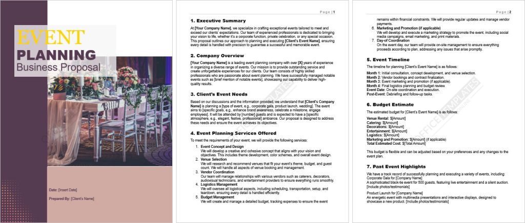 Event Planning Business Proposal Template