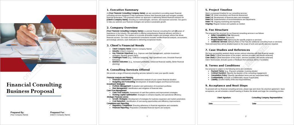 Financial Consulting Business Proposal Template