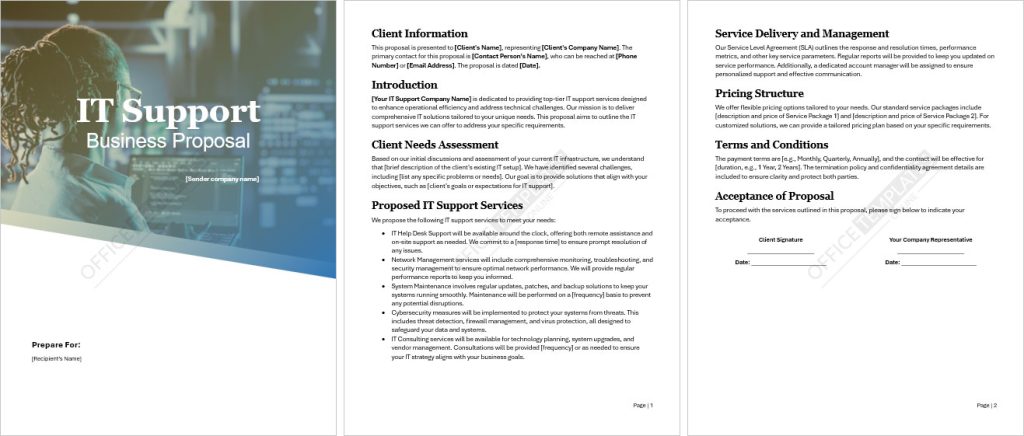 IT Support Business Proposal Template