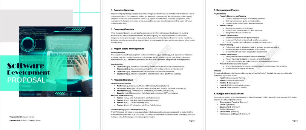 Software Development Proposal Template