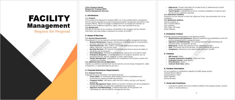 Business Operations Rfp 17+ Free RFP - Request for Proposal Templates for MS Word