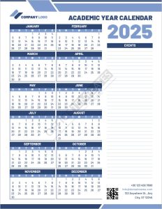Academic Year Calendar Template