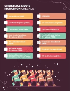 Christmas Movie Marathon Checklist Template