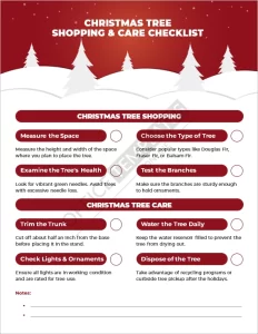 Christmas Tree Shopping and Care Checklist Template