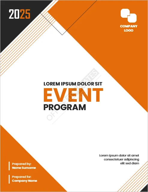 Event Program Cover Page Template