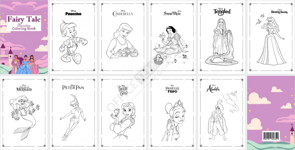 fairy-tale-characters-coloring-book-template
