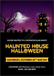 Haunted House Halloween Invitation Template