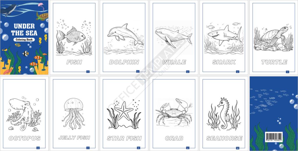 Under the Sea Coloring Book Template