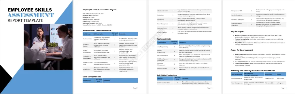Employee Skills Assessment Report Template