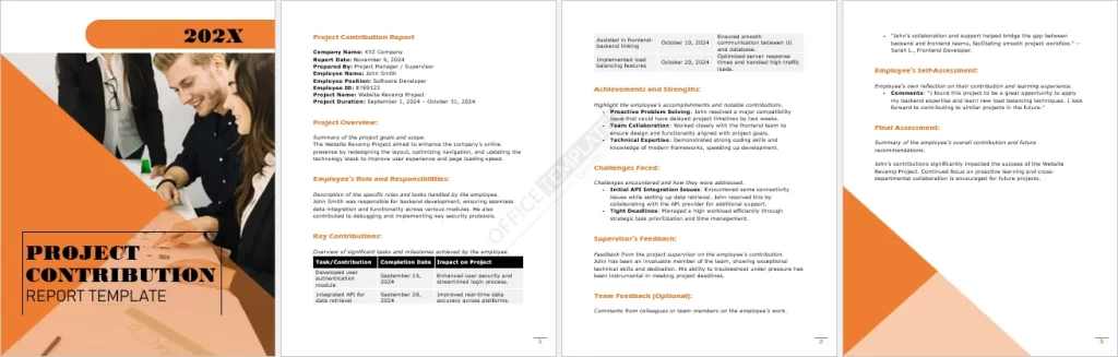 Project Contribution Report Template