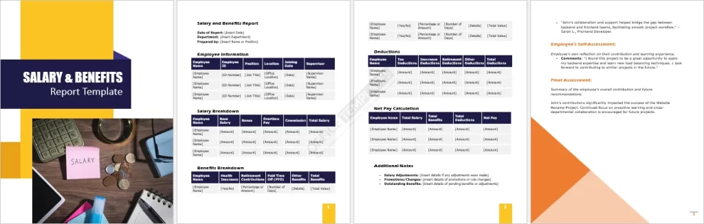 Salary and Benefits Report Template