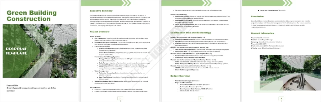 Green Building Construction Proposal Template