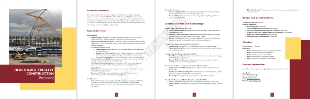 Healthcare Facility Construction Proposal Template