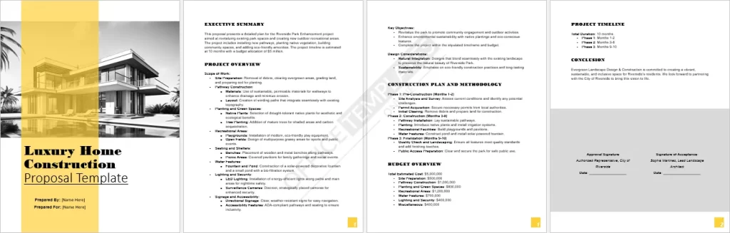 Luxury Home Construction Proposal Template