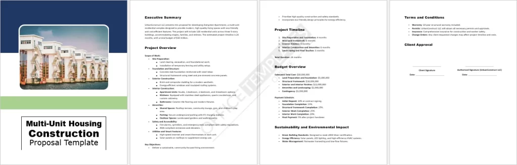 Multi-Unit Housing Construction Proposal Template