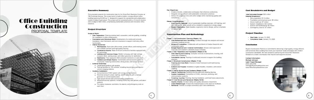 Office Building Construction Proposal Template