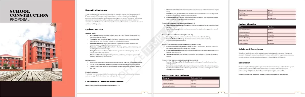 School Construction Proposal Template
