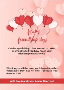 Friendship Valentine’s Day Card Template