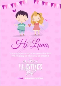 Kid’s Valentine’s Day Card Template