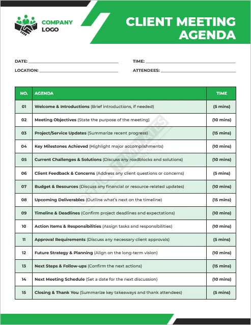 Client Meeting Agenda Template