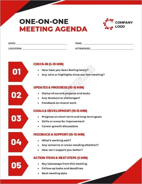 One-on-One Meeting Agenda Template