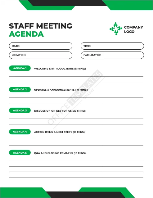 Staff Meeting Agenda Template
