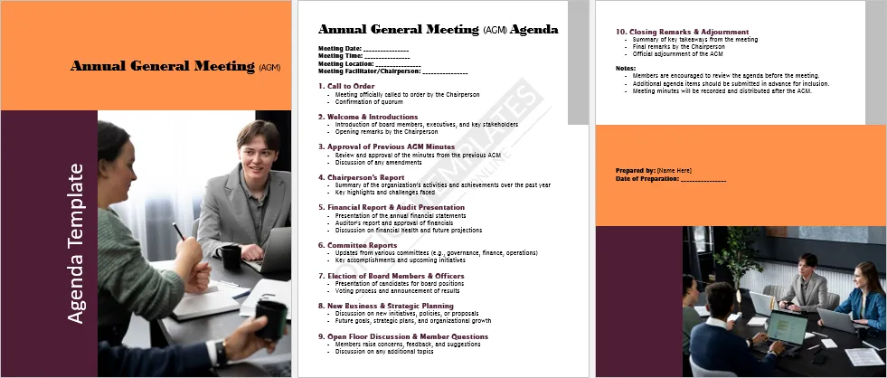 Annual General Meeting (AGM) Agenda Template