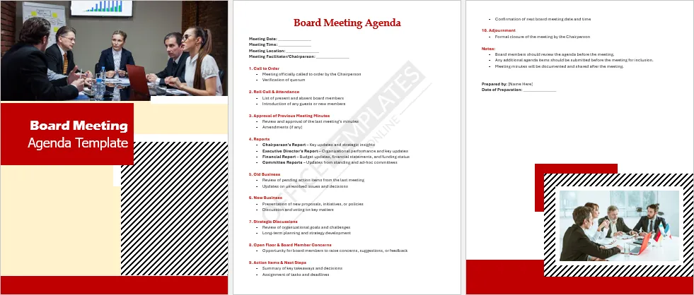 Board Meeting Agenda Template