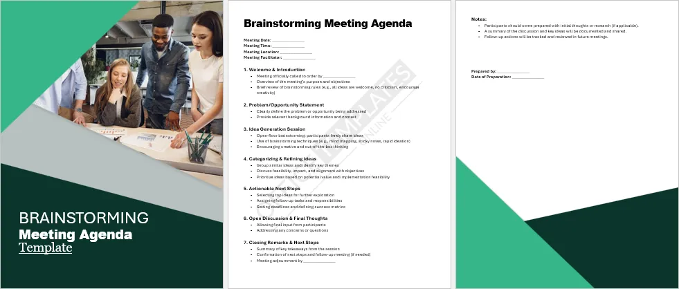 Brainstorming Meeting Agenda Template