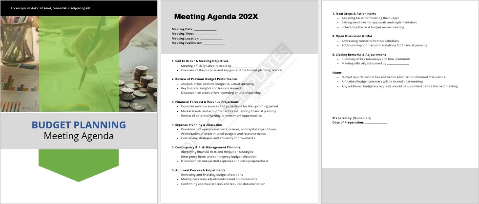 Budget Planning Meeting Agenda Template