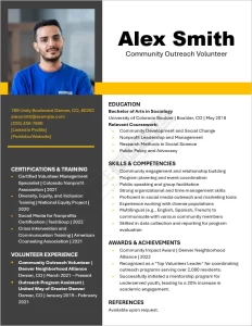 Community Outreach Volunteer Resume Template
