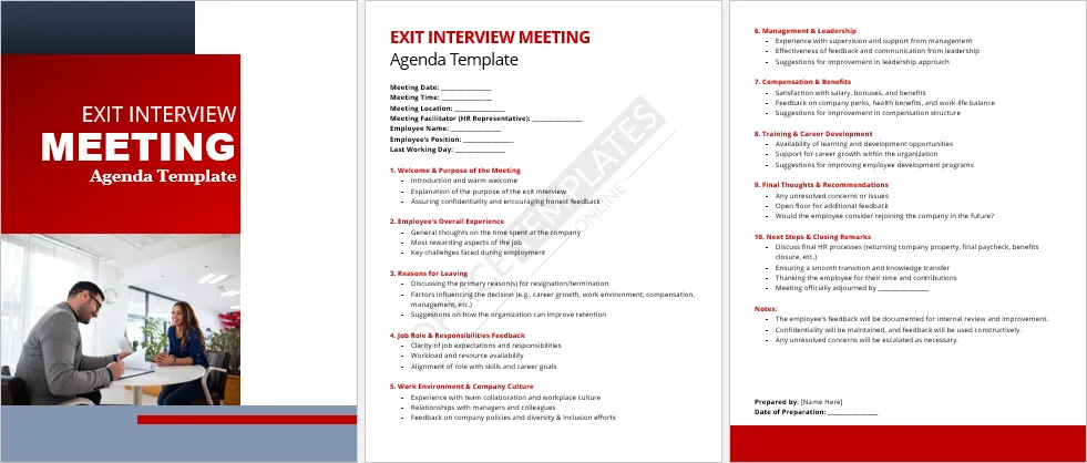 Exit Interview Meeting Agenda Template