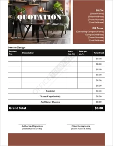 Interior Design Quotation Template