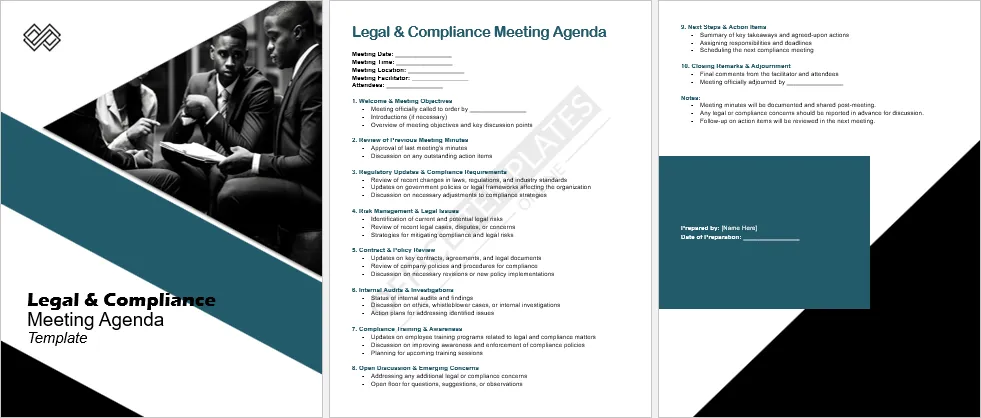 Legal & Compliance Meeting Agenda Template