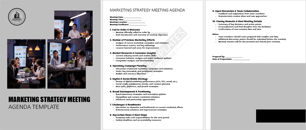 Marketing Strategy Meeting Agenda Template