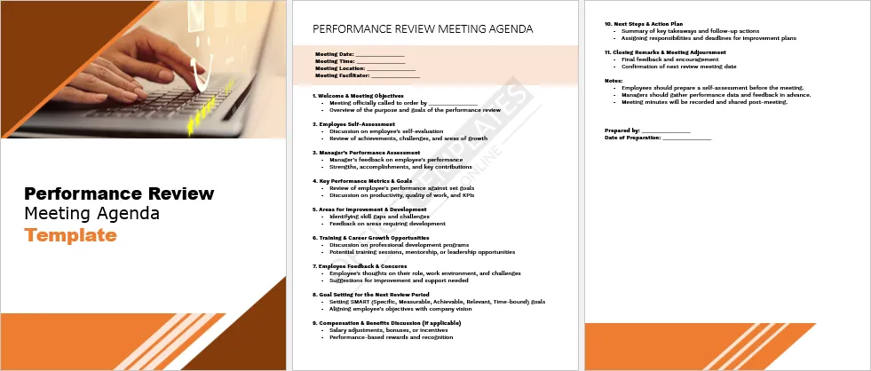 Performance Review Meeting Agenda Template