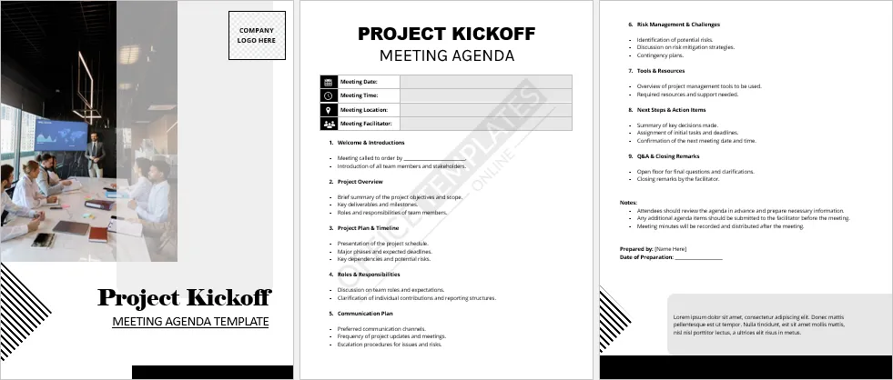 Project Kickoff Meeting Agenda Template