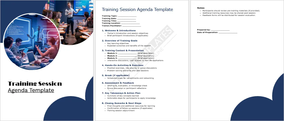 Training Session Agenda Template