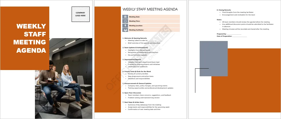 Weekly Staff Meeting Agenda Template