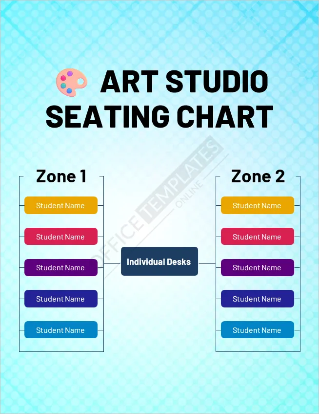 Art Studio Individual Desk Seating Layout