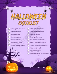 Halloween Checklist Template