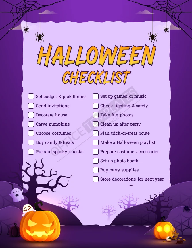 Halloween Checklist Template