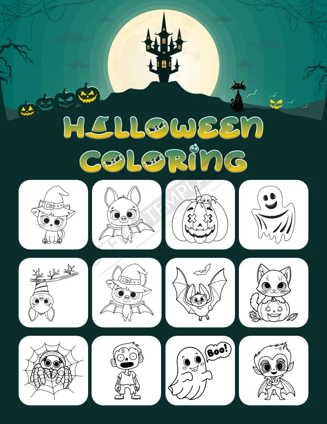 Halloween Coloring Page Template