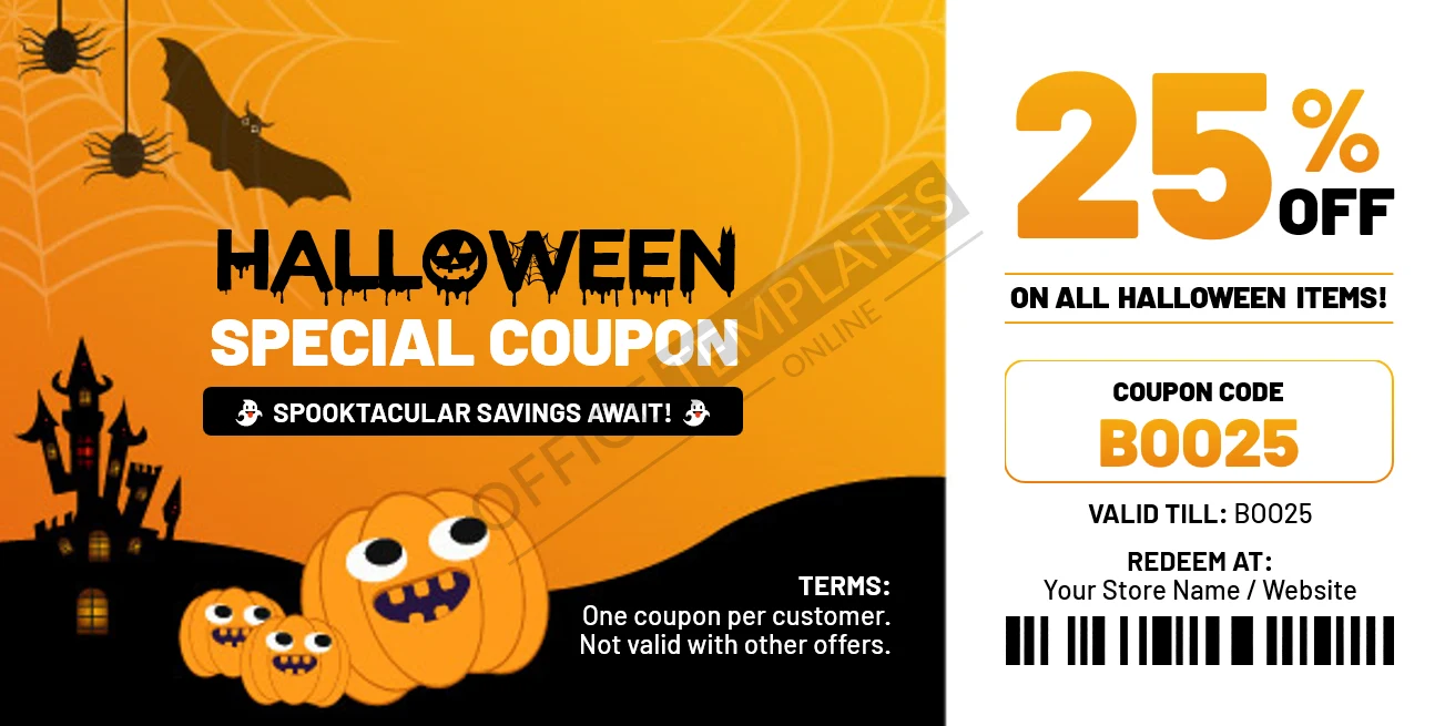 Halloween Coupon Template