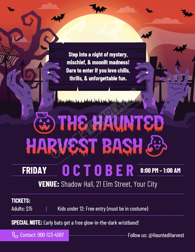 Halloween Event Flyer Template in MS Word