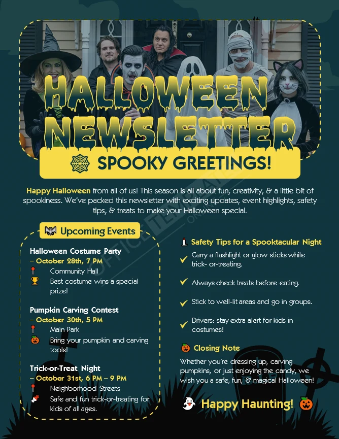 Halloween Newsletter Template in MS Word Format