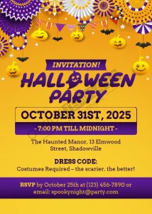 Halloween Party Invitation Template