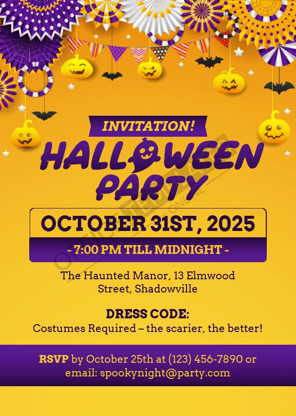 Halloween Party Invitation Template