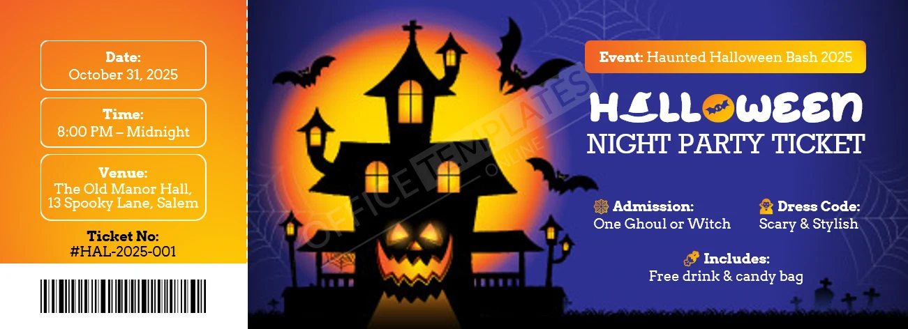 Halloween Ticket Template