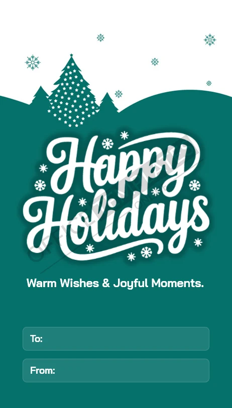 Minimalist Holiday Christmas gift tag template with clean design editable in Microsoft Word.